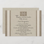 Rustieke Burlap perkament look bruiloft uitnodigin Kaart (Voorkant / Achterkant)