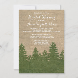 Rustieke Burlap Pijnbomen Winter Vrijgezellenfeest Kaart