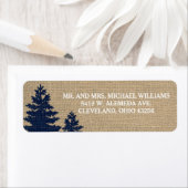 Rustieke Burlap Pine Bomen Winter Bruiloft Labels (Insitu)