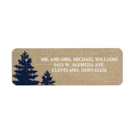 Rustieke Burlap Pine Bomen Winter Bruiloft Labels