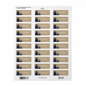 Rustieke Burlap Pine Bomen Winter Bruiloft Labels (Full Sheet)
