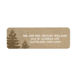 Rustieke Burlap Pine Bomen Winter Bruiloft Labels