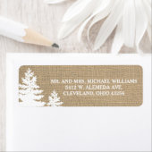 Rustieke Burlap Pine Bomen Winter Bruiloft Labels (Insitu)