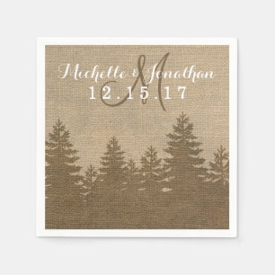 Rustieke Burlap Pine Bomen Winter Bruiloft Servet