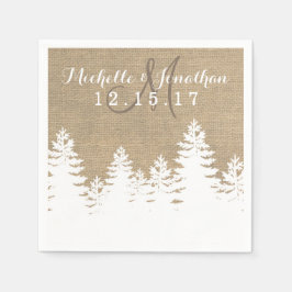 Rustieke Burlap Pine Bomen Winter Bruiloft Servet