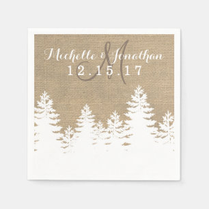 Rustieke Burlap Pine Bomen Winter Bruiloft Servet