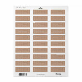 Rustieke Burlap Print Bruiloft Adresetiketten Etiket (Full Sheet)