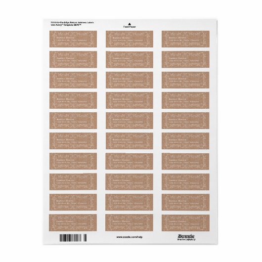 Rustieke Burlap Print Bruiloft Adresetiketten Etiket (Full Sheet)