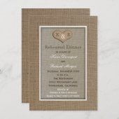 Rustieke Burlap repetitie diner uitnodiging (Voorkant / Achterkant)