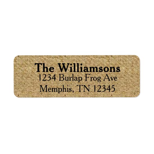 Rustieke Burlap retour adreslabels Etiket (Voorkant)
