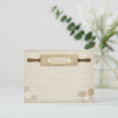 rustieke Burlap Rolling Pin Recept Kaart (Staand voorkant)