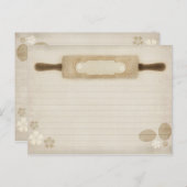 rustieke Burlap Rolling Pin Recept Kaart (Voorkant / Achterkant)