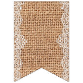 Rustieke Burlap Sack met Witte Kant. Vlaggetjes (Derde vlag)