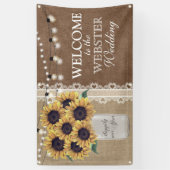 Rustieke Burlap Schuur Bruiloft Zonnebloem Mason J Spandoek (Verticaal)