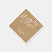 Rustieke Burlap Script nog lang en gelukkig na de  Servetten (Hoek)