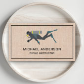 Rustieke Burlap Scuba Diving Instructor Visitekaartje