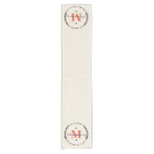 Rustieke Burlap Sinaasappel Monogram Gekruid Met L Korte Tafelloper (Voorkant)