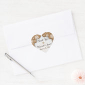 Rustieke Burlap, sneeuwvlokken bruiloft gunst Stic Hart Sticker (Envelop)