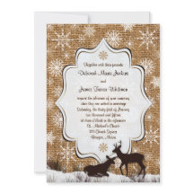 Rustieke Burlap, sneeuwvlokken en herten bruiloft 