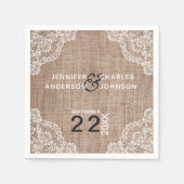 Rustieke Burlap stof kant | Servetten (Voorkant)