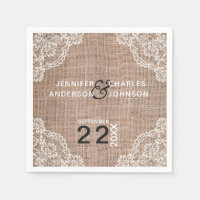 Rustieke Burlap stof kant | Servetten