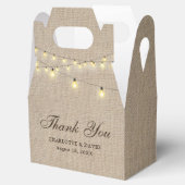 Rustieke Burlap String Lights Bruiloft Dank u Bedankdoosjes (Geopend)