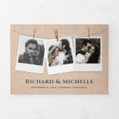 Rustieke Burlap String Lights Desert Cactus Bruilo Drieluik Uitnodiging (Cover)