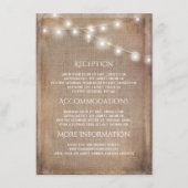 Rustieke Burlap String Lights Trouwinformatie Informatiekaartje (Voorkant)