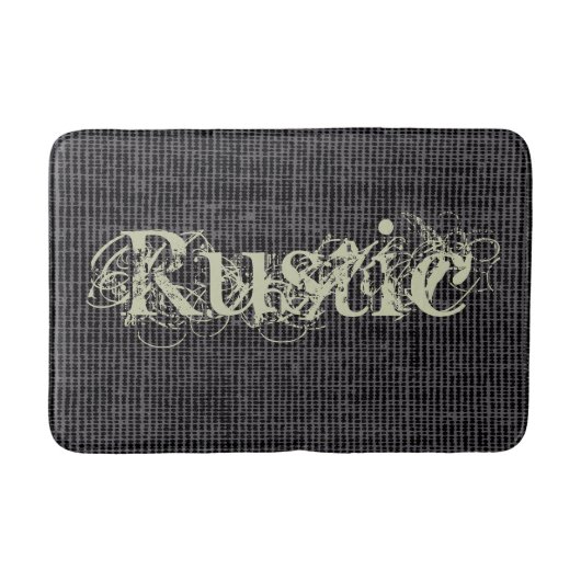 Rustieke Burlap textuur gepersonaliseerd type Badmat (Voorkant)