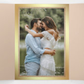 Rustieke Burlap Tropische Palm Anker Lichten Huwel Drieluik Uitnodiging (Binnenkant midden)