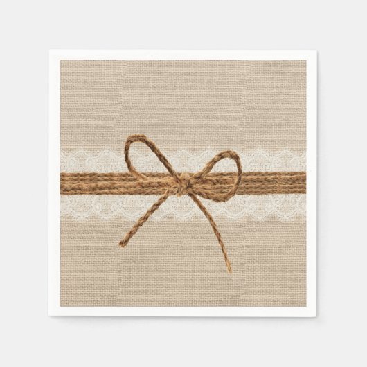 Rustieke Burlap Twine Country Bruiloft Servet (Voorkant)