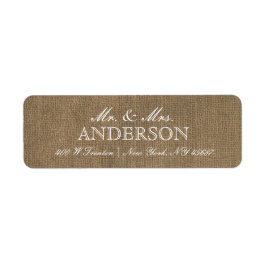 Rustieke Burlap Typografie Retouradres Labels