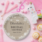 Rustieke Burlap Vrijgezellenfeest Papier Bord (Feest)