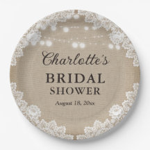 Rustieke Burlap Vrijgezellenfeest Papier Bord