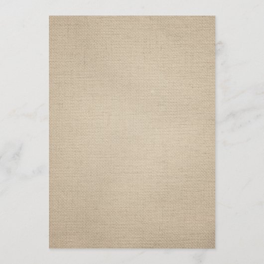 Rustieke Burlap Wedding Route - Huwelijk Welkom Programmakaart (Achterkant)