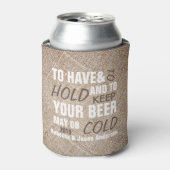 rustieke burlap western land bruiloft gunst blikjeskoeler (Blikje Voorkant)