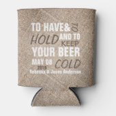 rustieke burlap western land bruiloft gunst blikjeskoeler (Voorkant)