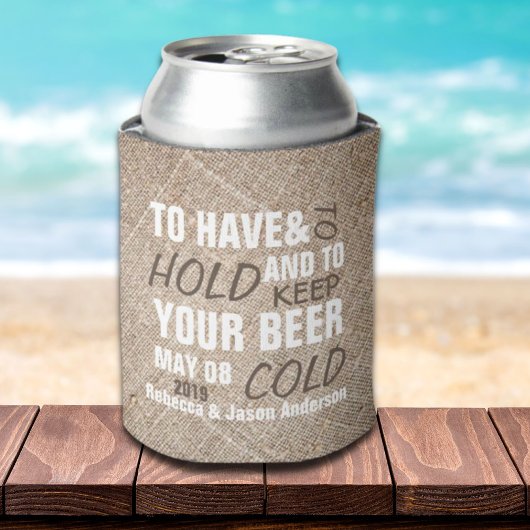 rustieke burlap western land bruiloft gunst blikjeskoeler