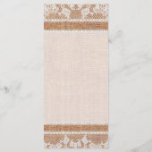 Rustieke Burlap & White Lace Slim Dinner Menu (Achterkant)