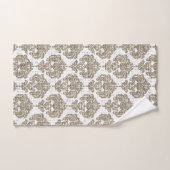 Rustieke Burlap & White Royal Glam Damask Bad Handdoek (Handdoek)