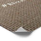 Rustieke Burlap &  Wit Kant Bruiloft Welkom Poster (Hoek)