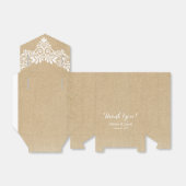 Rustieke Burlap Witte Kant Bruiloft Dank u Bedankdoosjes (Uitgevouwen)