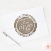 Rustieke Burlap Witte Kant Dank u Label (Envelop)