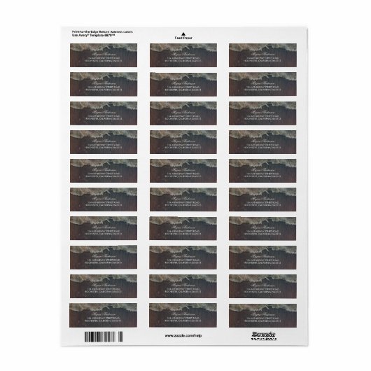 Rustieke Burlap Wood Country Barn Bruiloft Etiket (Full Sheet)