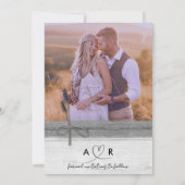 Rustieke Burlap Wood Lavender Wildflower Boho Foto Save The Date (Achterkant)