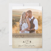 Rustieke Burlap Wood Pampass Grass Boho Foto Save The Date (Achterkant)