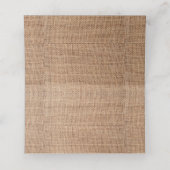 Rustieke Burlap Zonnebloem Bruiloft Gevouwen Plaat Plaatskaartje (Binnenkant ongevouwen)