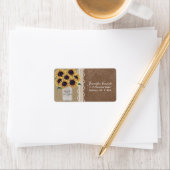 Rustieke Burlap Zonnebloem Land Mason Jar Bruiloft Etiket (Insitu)