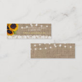 Rustieke burlap zonnebloemen bruiloft website RSVP Mini Visitekaartje (Voorkant / Achterkant)