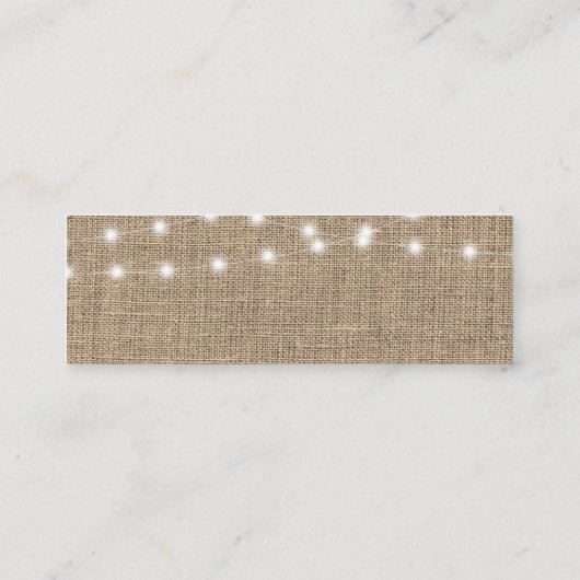 Rustieke burlap zonnebloemen bruiloft website RSVP Mini Visitekaartje (Achterkant)